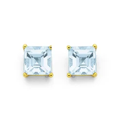 Prouds Earrings>9Ct Aquamarine Stud Earrings In Blue