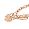 Prouds Bracelets>9Ct 19Cm Rose Gold Diamond & Morganite Belcher Padlock Bracelet