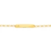Prouds Bracelets>9Ct 16Cm Solid Figaro 1+1 Diamond I.D. Bracelet