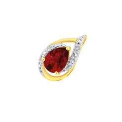 Prouds Pendants>9Ct Created Ruby & Diamond Pendant In Red