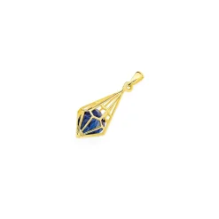 Prouds Pendants>9Ct Created Sapphire Oval Geo T Drop Pendant