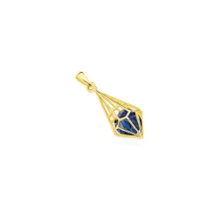 Prouds Pendants>9Ct Created Sapphire Oval Geo T Drop Pendant
