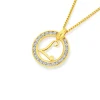 Prouds Pendants>9Ct Cubic Zirconia Circle Script Initial L Pendant In White