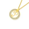 Prouds Pendants>9Ct Cubic Zirconia Circle Script Initial P Pendant In White