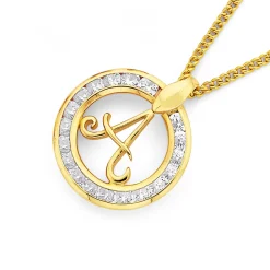 Prouds Pendants>9Ct Cubic Zirconiainitial A Pendant In White