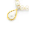 Prouds Pendants>9Ct Cultured Mabe Pearl & Diamond Enhancer Pendant In White