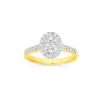 Prouds Rings>9Ct Diamond Cluster Oval Shape Ring