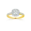 Prouds Rings>9Ct Diamond Cushion Shape Ring