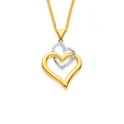 Prouds Pendants>9Ct Diamond Double Heart Pendant
