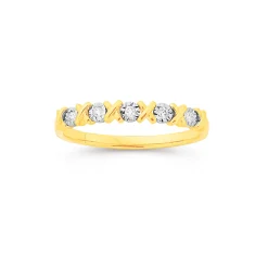 Prouds Rings>9Ct Diamond Hugs And Kisses Band