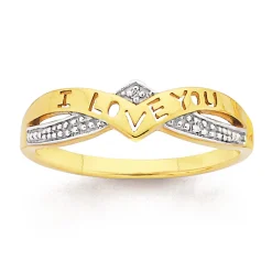 Prouds Rings>9Ct Diamond "I Love You" Ring