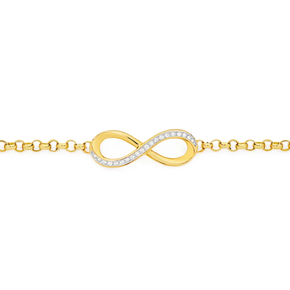 Prouds Bracelets>9Ct Diamond Infinity Bracelet Tdw=.15Ct