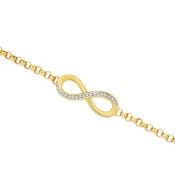 Prouds Bracelets>9Ct Diamond Infinity Bracelet Tdw=.15Ct
