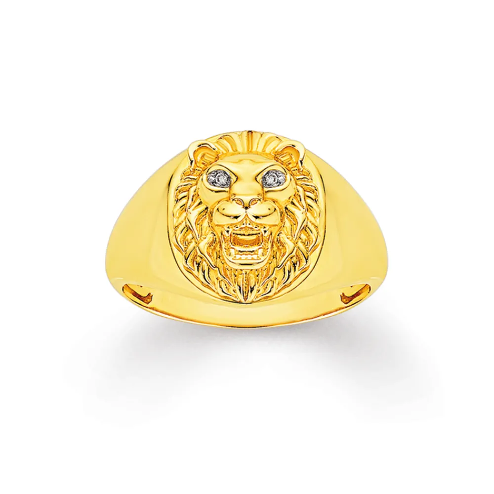 Prouds Rings>9Ct Diamond Lion Ring