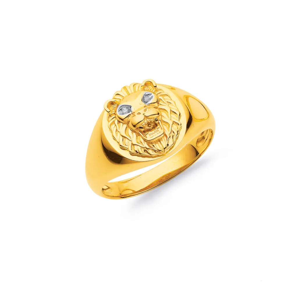 Prouds Rings>9Ct Diamond Lion Ring