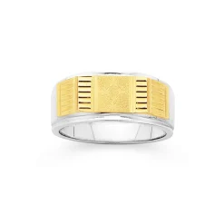 Prouds Rings>9Ct Gold & Sterling Silver Southern Cross Gents Ring