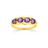 Prouds Rings>9Ct Gold Amethyst & Diamonds Ring In Purple
