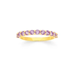 Prouds Rings>9Ct Gold Amethyst Fine Band In Purple