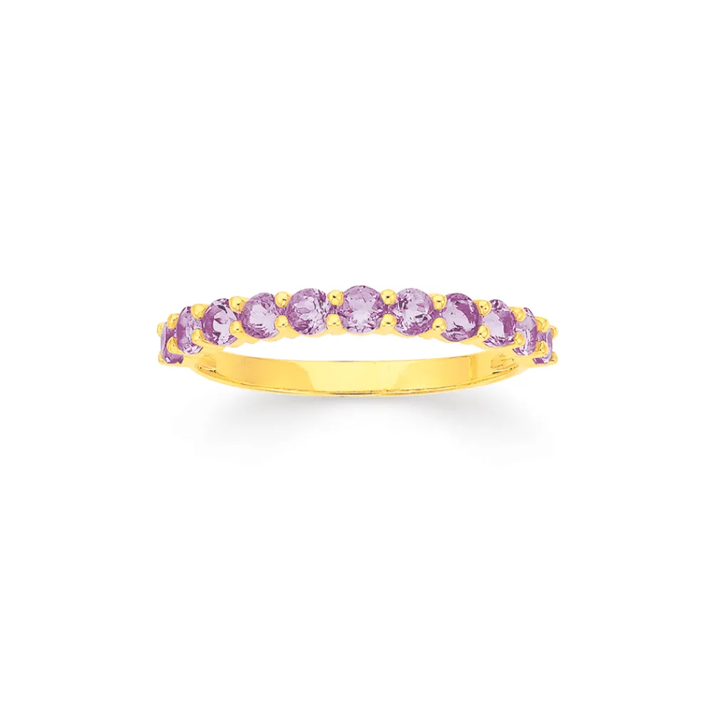 Prouds Rings>9Ct Gold Amethyst Fine Band In Purple