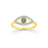 Prouds Rings>9Ct Gold And Blue Rhodium Diamond Evil Eye Ring