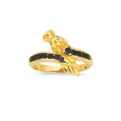 Prouds Rings>9Ct Gold Black Sapphire And Diamond Dragon Ring In Black