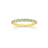 Prouds Rings>9Ct Gold Blue Topaz Round Brilliant Cut Claw Set Band In Blue