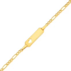 Prouds Bracelets>9Ct Gold 16Cm Childrens Heart Identity Bracelet