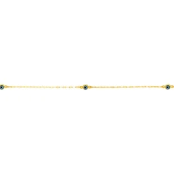 Prouds Body Jewellery>9Ct Gold 25+2Cm Double Strand Evil Eye Anklet