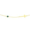 Prouds Necklaces>9Ct Gold 45Cm Evil Eye & Cross Trace Necklet