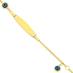 Prouds Bracelets>9Ct Gold 15Cm Evil Eye Charm Identity Bracelet