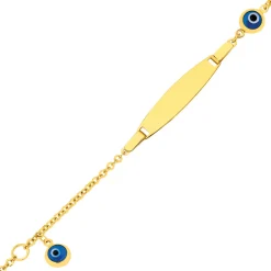 Prouds Bracelets>9Ct Gold 15Cm Evil Eye Charm Identity Bracelet
