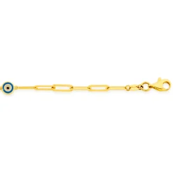 Prouds Bracelets>9Ct Gold 19Cm Evil Eye Paperclip Bracelet
