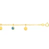 Prouds Bracelets>9Ct Gold 19Cm Evil Eye With Multi Disc Bracelet