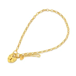 Prouds Bracelets>9Ct Gold 19Cm Hollow Belcher Padlock Bracelet