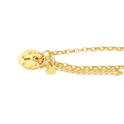 Prouds Bracelets>9Ct Gold 19Cm Hollow Belcher Padlock Bracelet