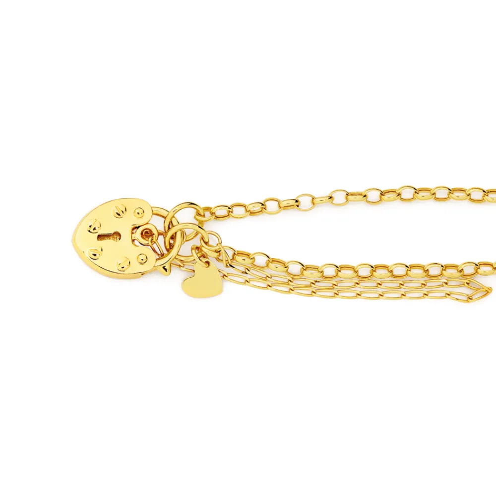 Prouds Bracelets>9Ct Gold 19Cm Hollow Belcher Padlock Bracelet