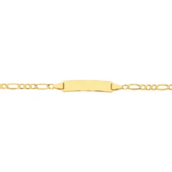 Prouds Bracelets>9Ct Gold 19Cm Hollow Figaro 3+1 Id Bracelet