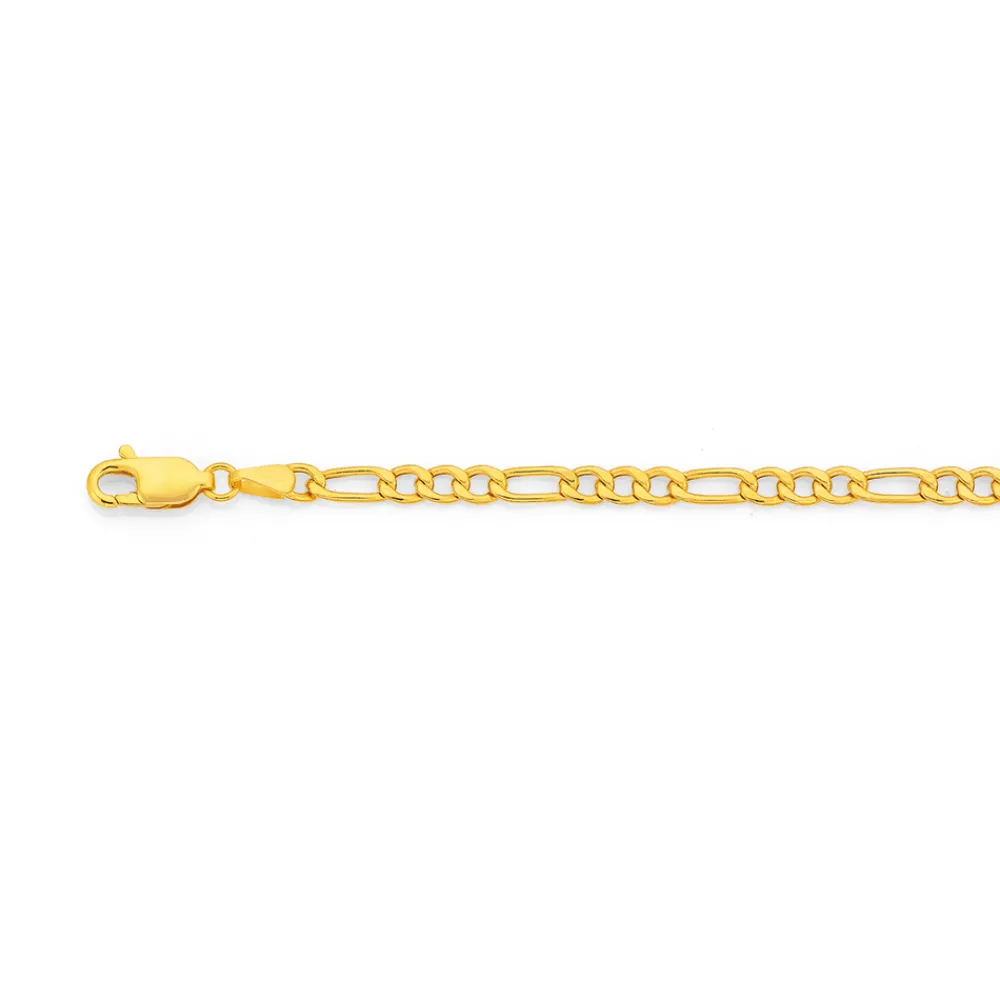 Prouds Bracelets>9Ct Gold 19Cm Hollow Figaro 3+1 Bracelet