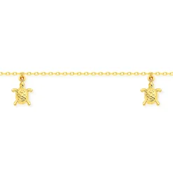 Prouds Bracelets>9Ct Gold 19Cm Multi Turtles Trace Bracelet