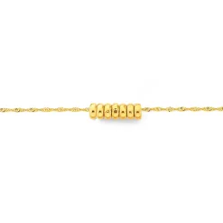 Prouds Body Jewellery>9Ct Gold 25Cm Seven Lucky Rings Anklet