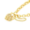 Prouds Bracelets>9Ct Gold 19Cm Solid Belcher Diamond Padlock Bracelet