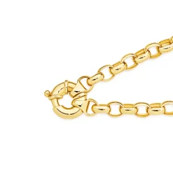 Prouds Bracelets>9Ct Gold 19Cm Solid Belcher Bolt Ring Bracelet