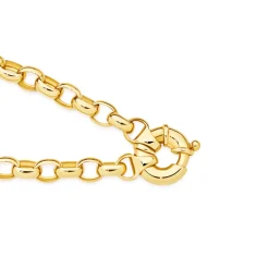 Prouds Bracelets>9Ct Gold 19Cm Solid Belcher Bolt Ring Bracelet