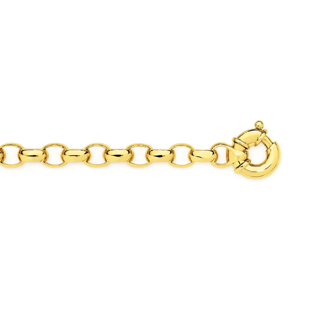 Prouds Bracelets>9Ct Gold 19Cm Solid Belcher Bolt Ring Bracelet