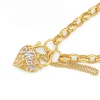 Prouds Bracelets>9Ct Gold 19Cm Solid Belcher Diamond Mum Padlock Bracelet