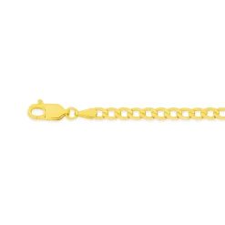 Prouds Bracelets>9Ct Gold 18.5Cm Solid Bevelled Curb Bracelet