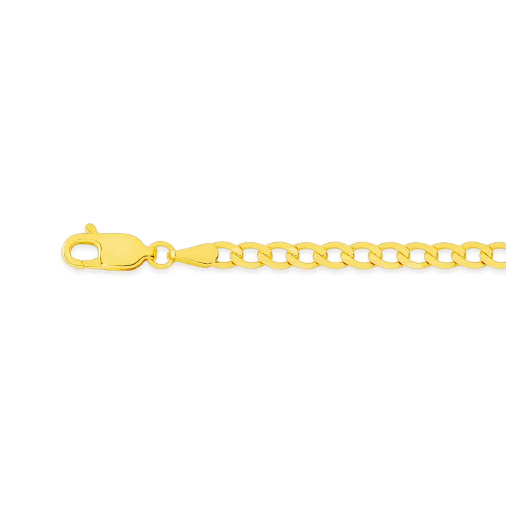 Prouds Bracelets>9Ct Gold 18.5Cm Solid Bevelled Curb Bracelet