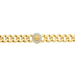 Prouds Bracelets>9Ct Gold 19Cm Solid Curb Diamond Turnlock Bracelet