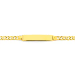 Prouds Bracelets>9Ct Gold 19Cm Solid Curb Identity Bracelet