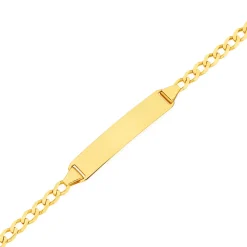 Prouds Bracelets>9Ct Gold 17Cm Solid Curb Identity Bracelet
